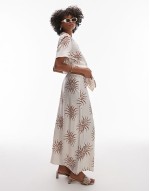seafarer beach co-ord in white and brown