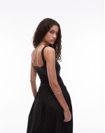 sculpt square neck bodysuit in black