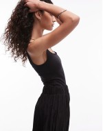 sculpt square neck bodysuit in black