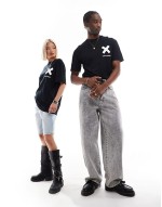 Unisex logo cotton t-shirt in black