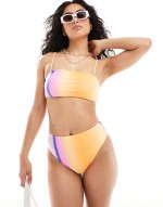 ombre bralette bikini top and high waisted bikini bottom co-ord in blazin