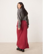 petite bias maxi skirt in red