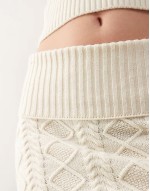 cable knit mini skirt co-ord in ecru