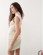 cable knit mini skirt co-ord in ecru
