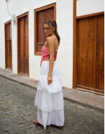 x Misha Grimes broderie maxi beach skirt in white