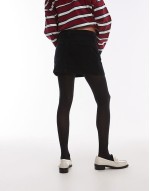 denim mini pelmet skirt in black cord