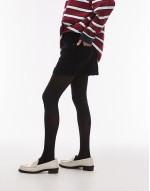 denim mini pelmet skirt in black cord