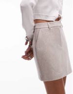 co-ord mini skirt in oatmeal