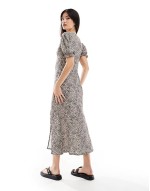 maxi tea dress in leopard print