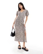 maxi tea dress in leopard print
