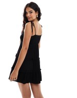cheesecloth tiered mini sundress in black