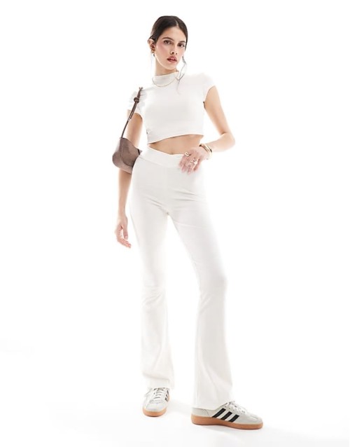 flare legging co-ord in ecru